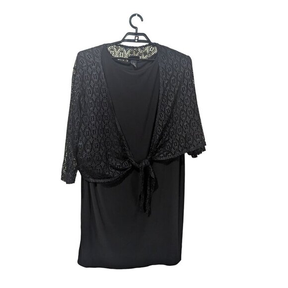 Lane Bryant dress plus size 18 / 20 black lace jacket 3/4 sleeve crop jacket - Picture 1 of 5